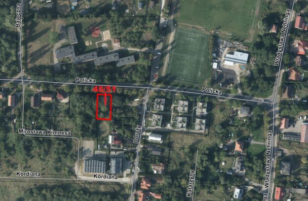 Działka niezabudowana położona przy ul. Polickiej – działka nr 45/51, obr. 3004