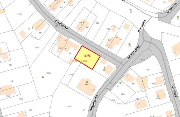 Działka pod zabudowę jednorodzinną położona w Szczecinie przy ulicy Ciesielskiej 5 (dz. 57/5 z obr. 3040)