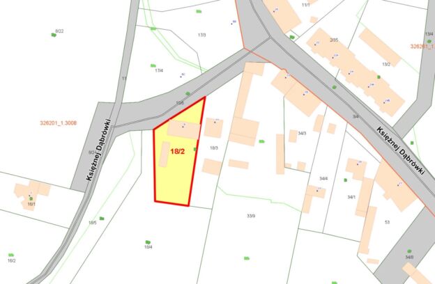 Działka pod zabudowę mieszkaniową wielorodzinną położona przy ulicy Księżnej Dąbrówki 9 w Szczecinie (dz. 18/2 z obr. 3008)