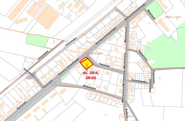 Nieruchomość niezabudowana pod usługi położona w Szczecinie przy ulicy Dmowskiego (dz. 28/4, 28/22, obr. 4143)