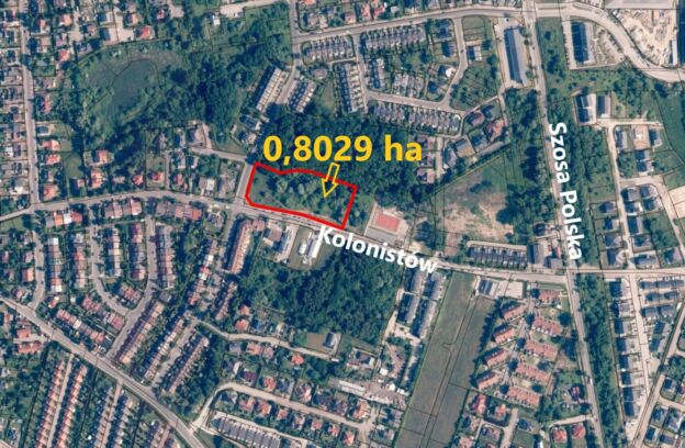 Działka o powierzchni 0,8029ha pod zabudowę wielorodzinną położona przy ulicy Kolonistów w Szczecinie (dz. 38/103 z obr. 3011)